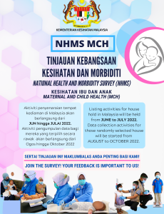 Poster Aktiviti Penyenaraian Tempat Tinjauan Kebangsaan Kesihatan Dan Morbiditi (NHMS) - MCH